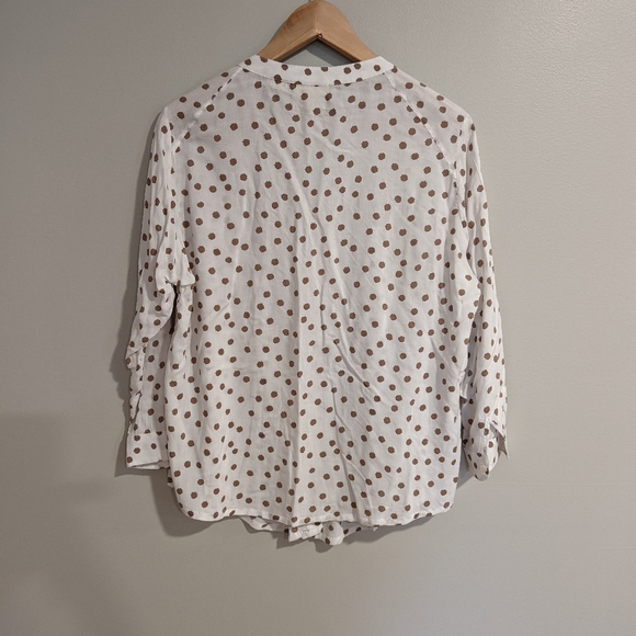 Maeve Blouse Long Sleeved Polka Dot M Rayon - Picture 7 of 7
